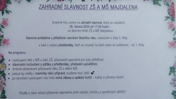 Zahradní slavnost 2025